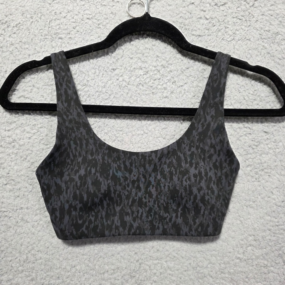 Lululemon‎ Womens Sports Bra Animal Print Size 2 A/B Adjustable Black